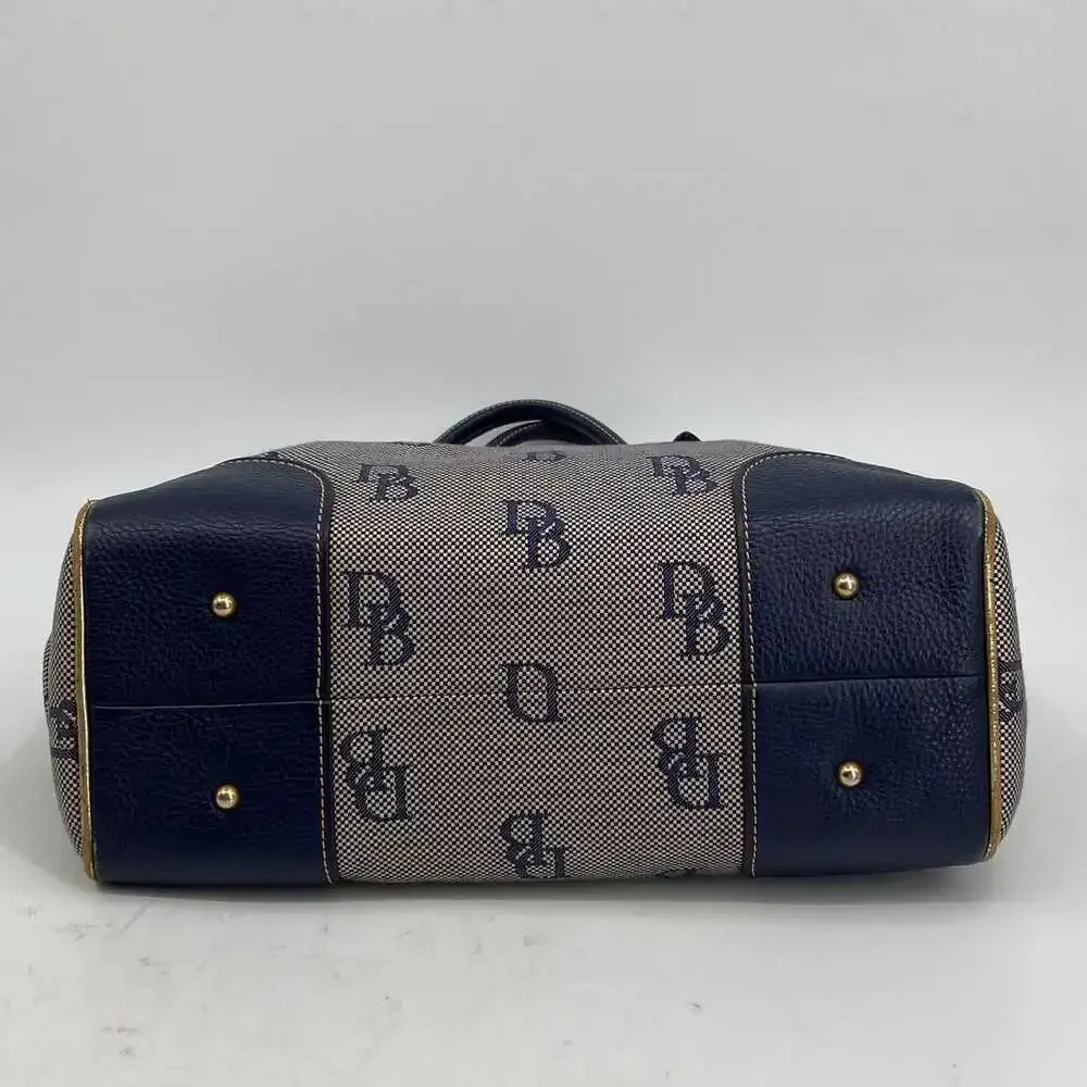 Dooney & Bourke Blue Canvas Leather Shoulder Bag | OS Regular